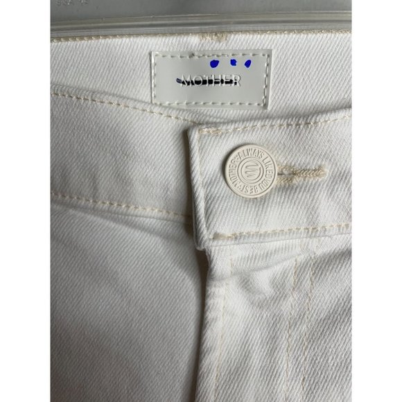 NWT MOTHER Water for Flowers High Waisted Rider Ankle White Jeans Size 24 $298 - Picture 8 of 8